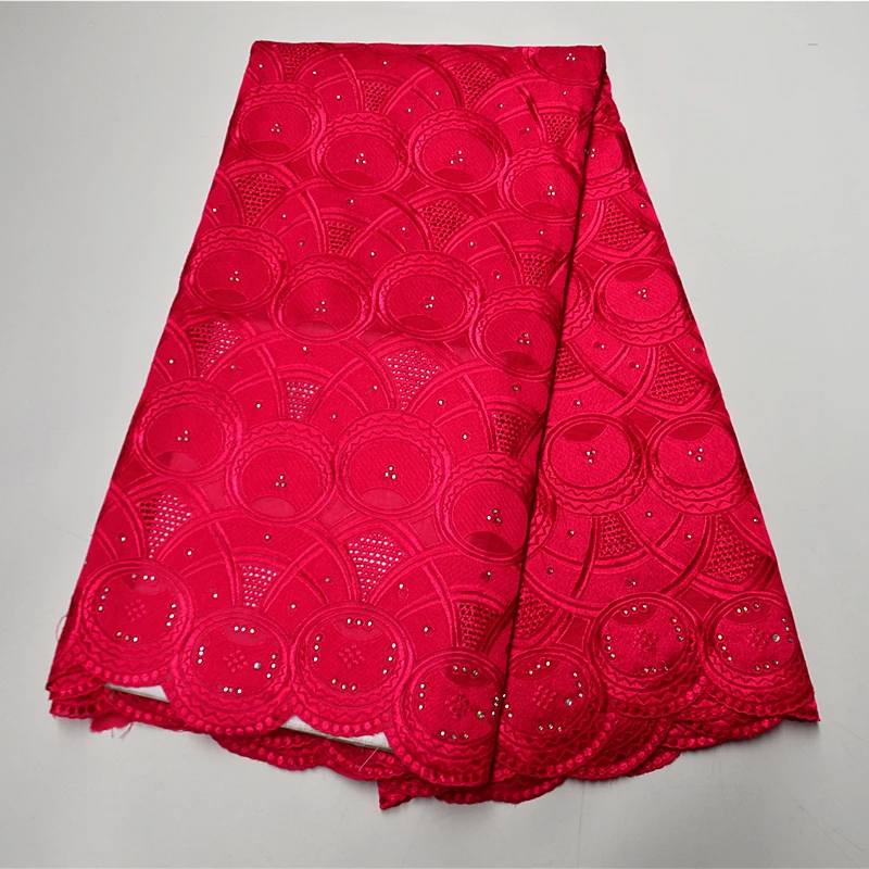 

ANNA New Design High Quality Nigerian Dry Lace Fabric 5 Yards With Stones African Voile Lace Fabric For Nigerian Women Dress