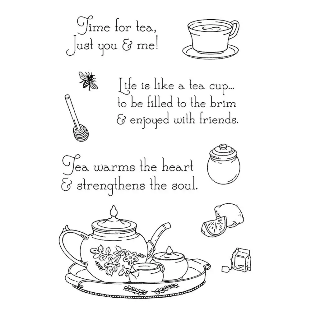

Tea Time Transparent Clear Stamps for Scrapbooking Paper Cards Making