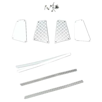 

4Pcs Rear & Side Metal Skid Plate for 1/10 Rc Crawler Car Defender Trx4 Both Sides Antiskid Board Scratch Prevention