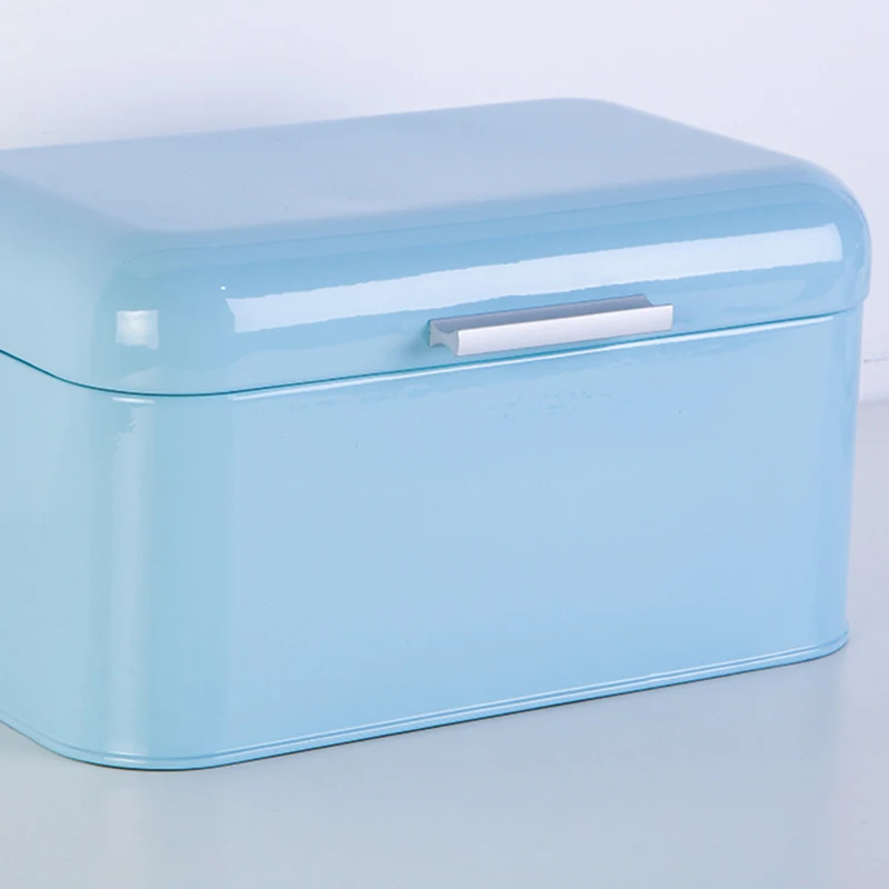 Акриловая коробка сплошной цвет ретро металл Хлебница коробка большой емкости кухня контейнер для хранения-черный