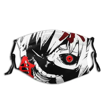

Tokyo Ghoul Kaneki Ken Unisex Non-Disposable Face Mouth Mask Printed Anti Haze Protection Cover Mouth Muffle with Filters
