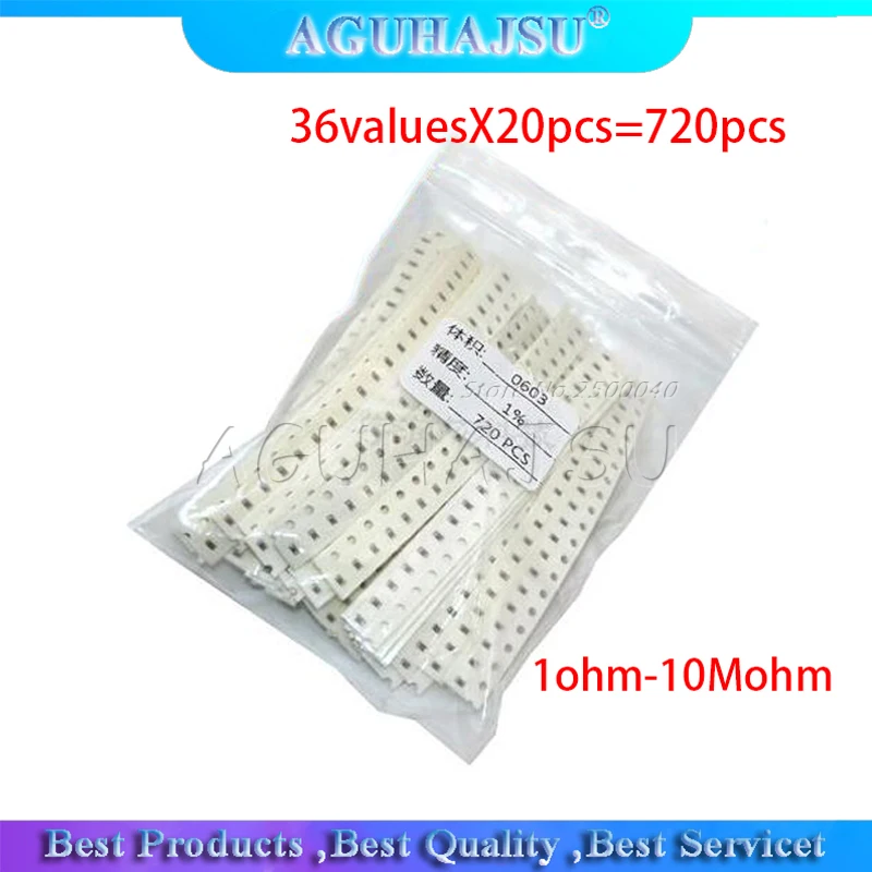 Kit Bag 1206 0805 0603 SMD Resistor Kit 36valuesX20pcs=720pcs Kit Bag 1206 0805 0603 SMD Resistor Kit 36valuesX20pcs=720pcs