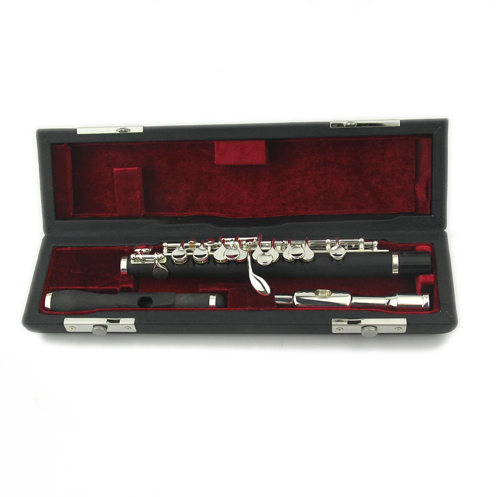 Piccolo Flute Silver Plated Keys Piccolo instruments with Wood Case Wind Musical instruments 2