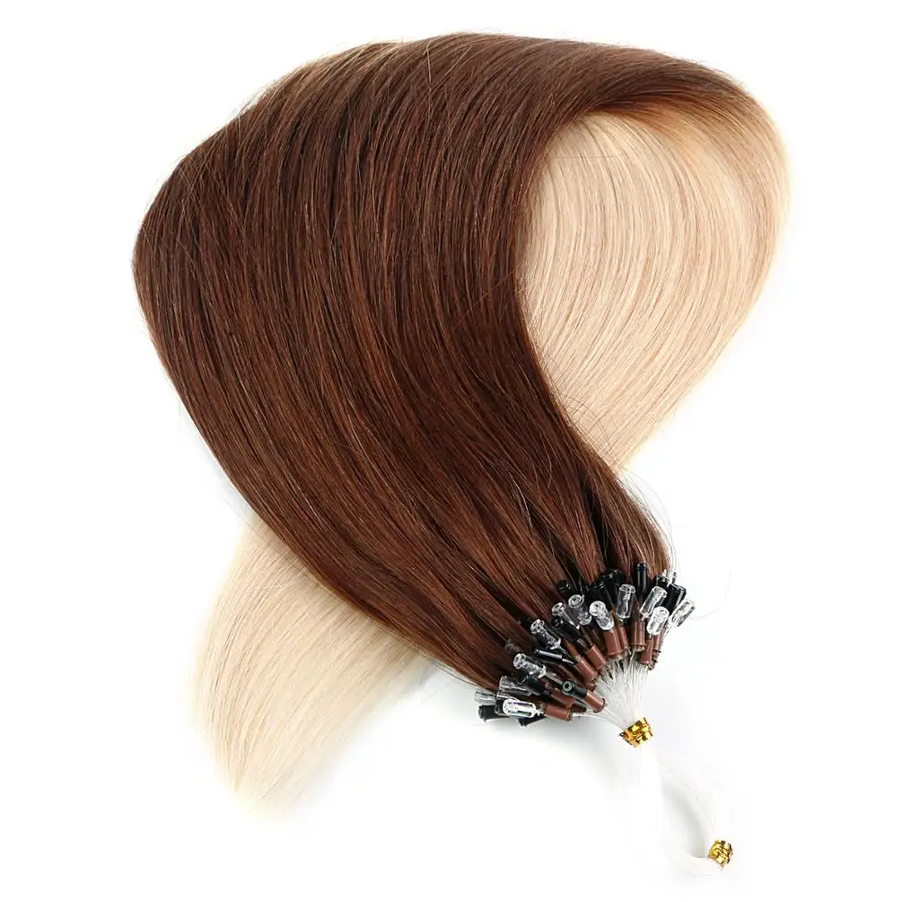 Neitsi Loop Micro Ring Machine Made Remy Hair Extension 100% Human Hair Straight Ombre Piano Color Micro Links 20" 50cm 1g/s 50g
