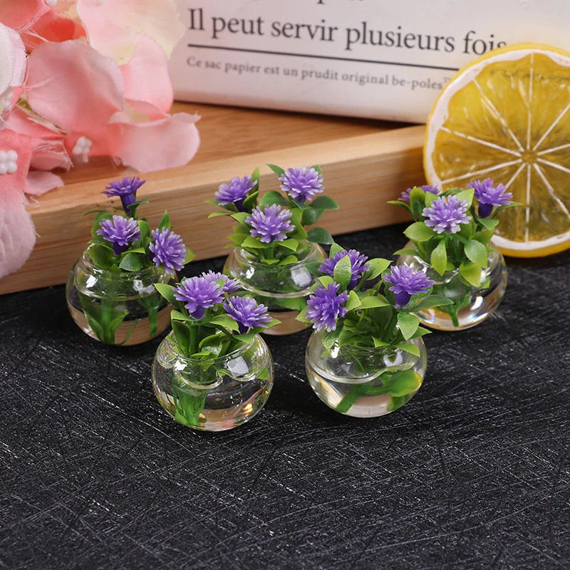 Dollhouse Miniature Potted Green Plant: 1:12 Scale Fortune Tree Model For Toy House Scenes & Decor