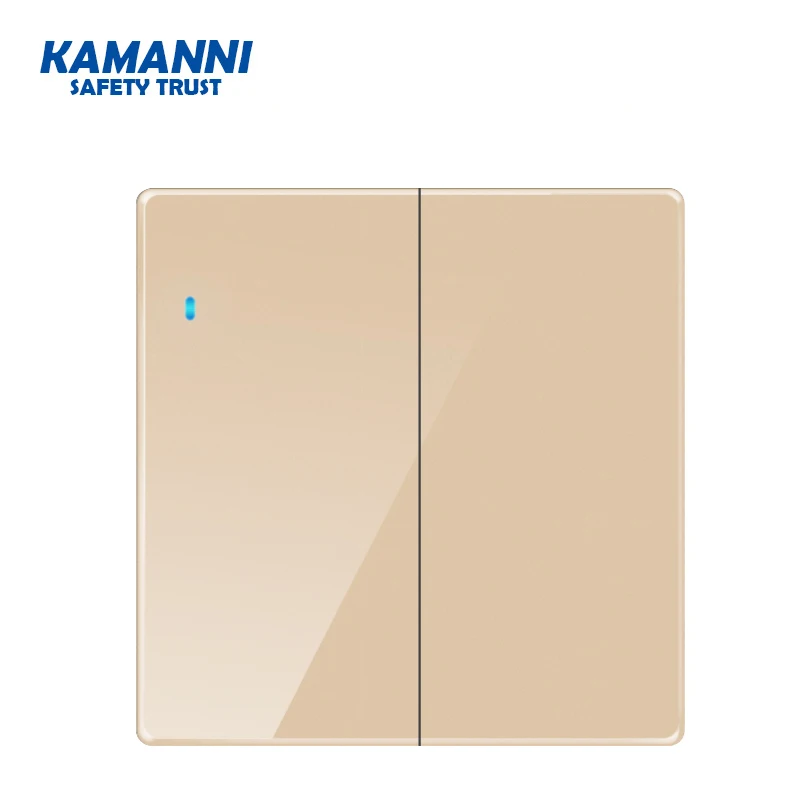 

KAMANNI manufacturer EU standard luxury gold / black crystal glass panel, push button 1 2-way switch, 10A MAX250v, without logo