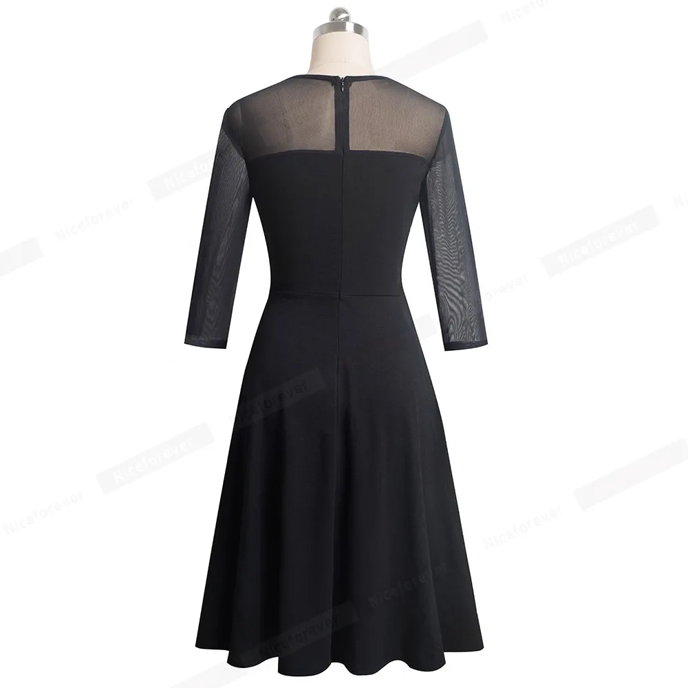 Милое-forever элегантное сексуальное Сетчатое кружевное лоскутное платье vestidos деловые вечерние женские осенние платья A170
