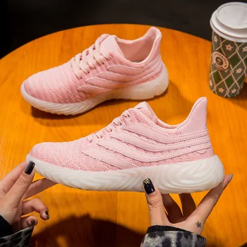 

2019 autumn new fashion simple solid color flat shoes women trend comfortable mesh breathable casual shoes