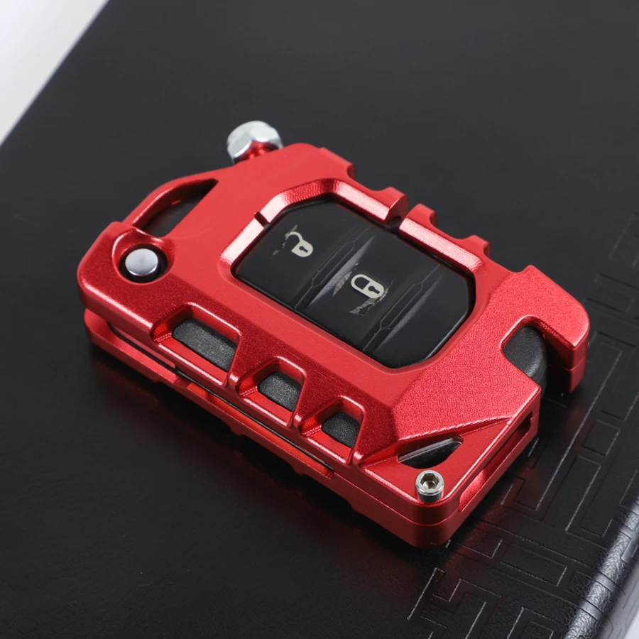 YCCPAUTO Aluminium Alloy Car Key Case For Jeep Wrangler JL 2018+ Automobile Door Keys Protection Shell Covers