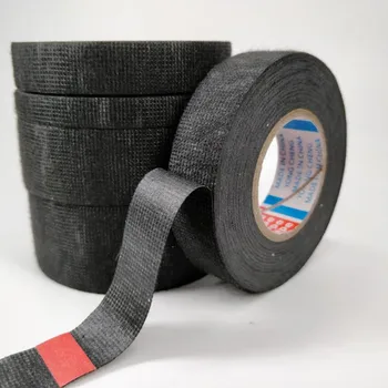 

15M Length Harness Cloth Tape Black Heat-resistant Automotive Wiring Cloth Fabric Insulation Tape For Car Auto 9/15/19/25/32MM