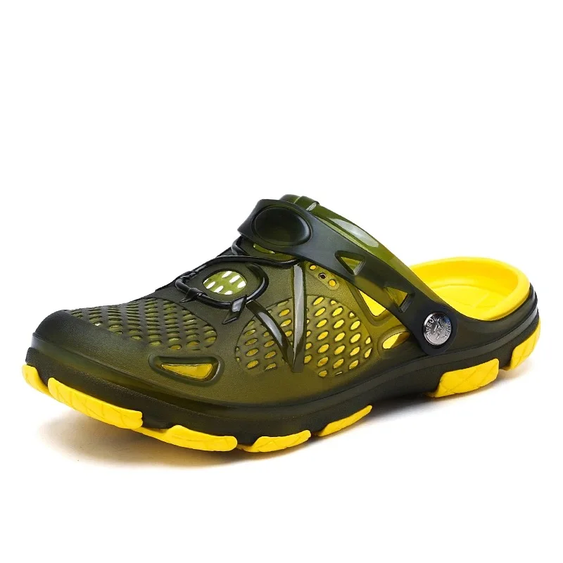 

2020 Crocks Hole Shoes Croc Men Green Garden Casual Rubber Clogs For Men Male Sandals Summer Slides Crocse Swimming Jelly Shoes
