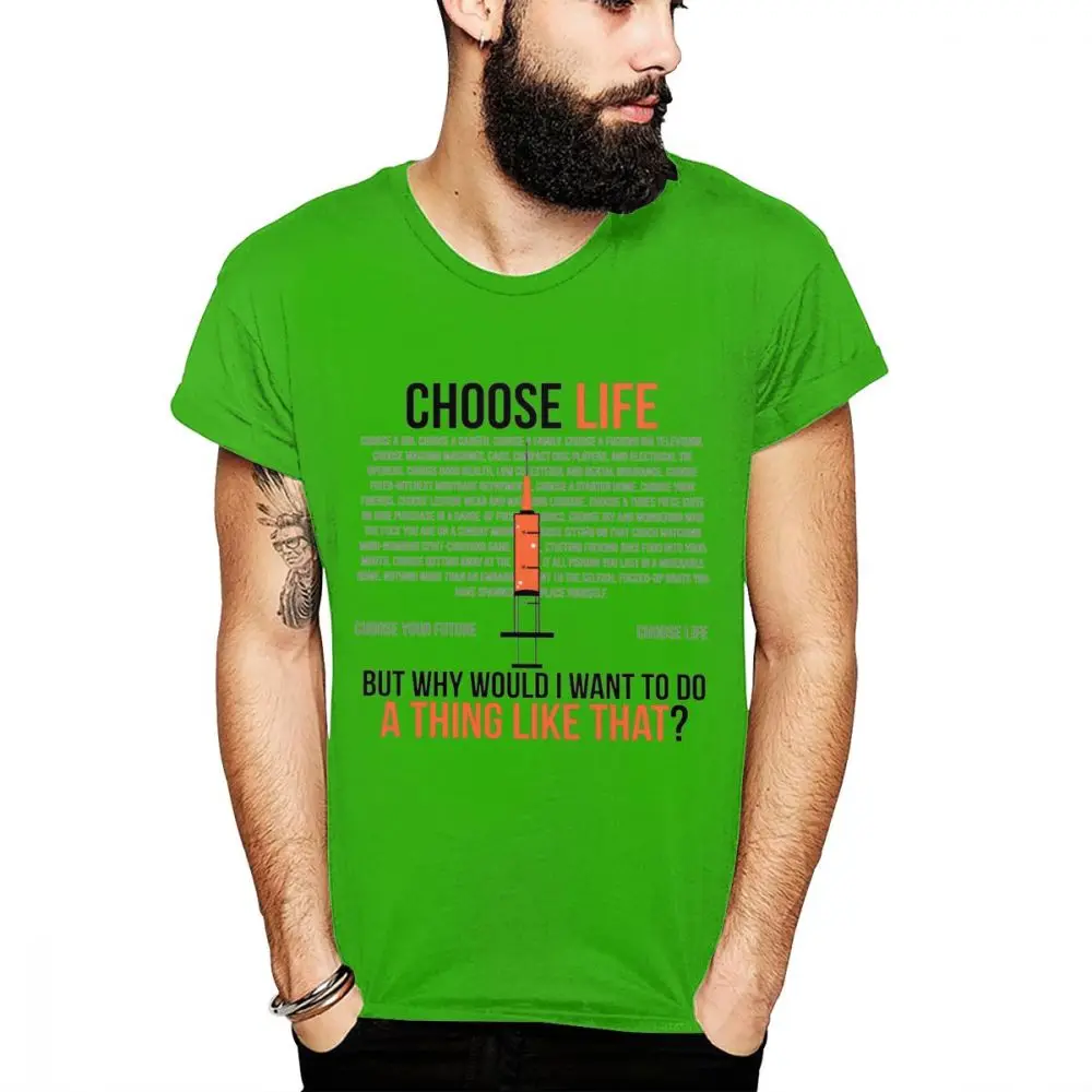 Crewneck Choose Life, тренировочная футболка в стиле хип-хоп для мужчин, хлопок, La Camiseta - Цвет: Зеленый