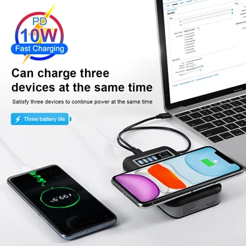 

Mobile Wireless Charging Box Three-in-one LED Display Power Box Travel Wireless Charger Box Digital Display without battery