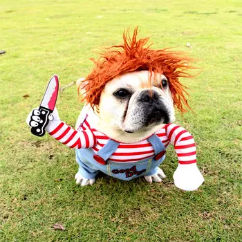 

Pet Dog Funny Clothes Dogs Cosplay Costume Halloween Christmas Comical Outfits With Wig Set Pet Cat Dog Festival Xmas Party Wear