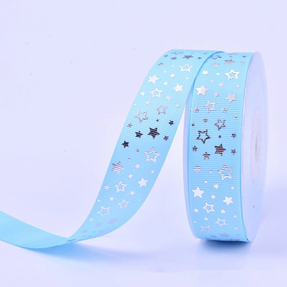 25mm 5Yards Stars garment accessories Heat transfer printing gift wrapping belt DIY baking Polyester ribbon Hair Bow Sewing