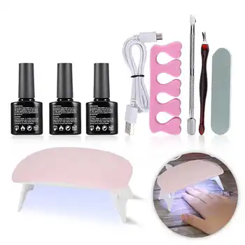 

Nail Lamps Nail Dryer Gel Nail Polish Kit with Soak Off Gel Nail Polish Mini UVLED Nail Manicure Tool Kit Uv Led Uv