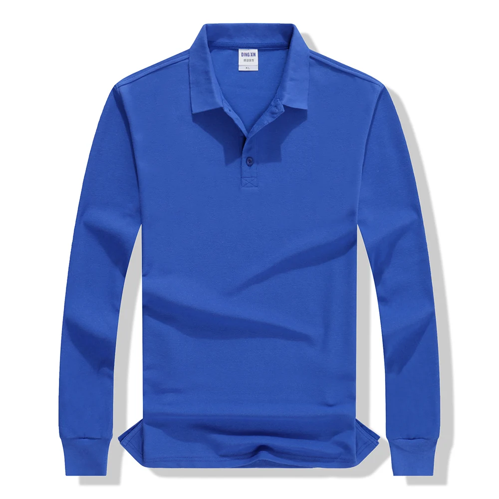 Мужские дышащие хлопковые тонкие рубашки поло длинная футболка без рукавов модная Женская Мужская Печать тестовый Логотип Фирменная форма - Цвет: Royal blue