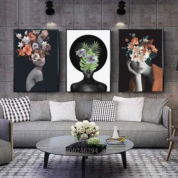 

5D DIY Diamond Painting Drill Abstract woman flower Diamond Embroidery Handicraft Home Decoration Gift Triptych Painting FF284
