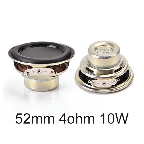 52mm 4ohm 10W Round 2 дюйма аудио полный диапазон динамик 4 8 Ом 10 Вт 5 Вт портативный компьютер ТВ ПК книжная полка динамик s 53 мм музыка Bluetooth громкий динамик 2 шт - Цвет: 52mm 4ohm 10W Round