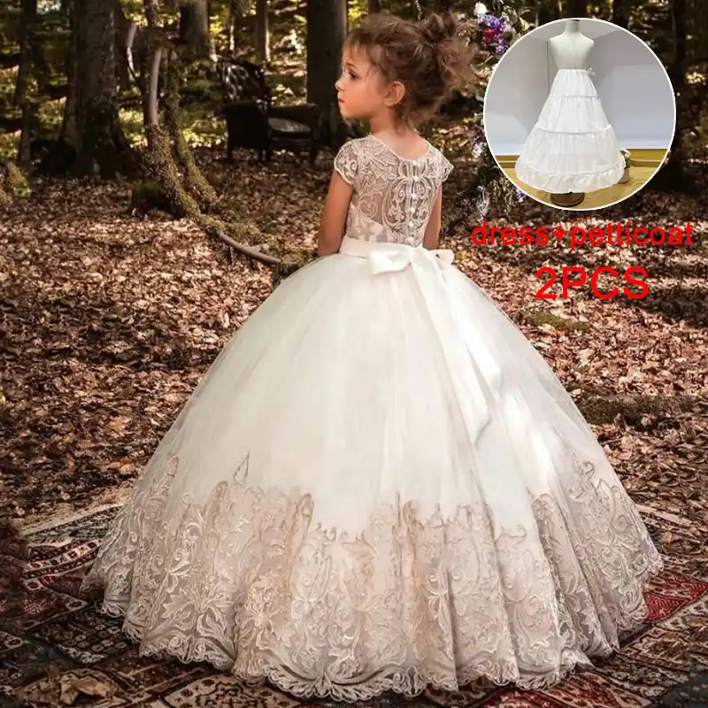 フォーマルウエディングドレスの子供服子供レトロレースプリンセスドレスガールパーティーや結婚式vestidos ドレス Aliexpress