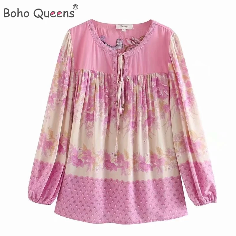 Boho Queens каштановых для женщин розового цвета с цветочным принтом из
