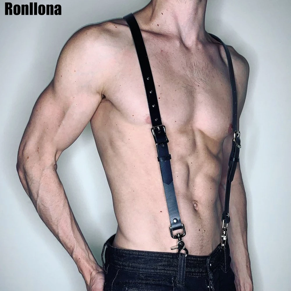 Leather Harness Pastel Goth Bdsm Man Bondage Chest Strap Look Slim Belts For Men Ddlg Femdom Erotic Porno Sexy Hot Rave Outfit