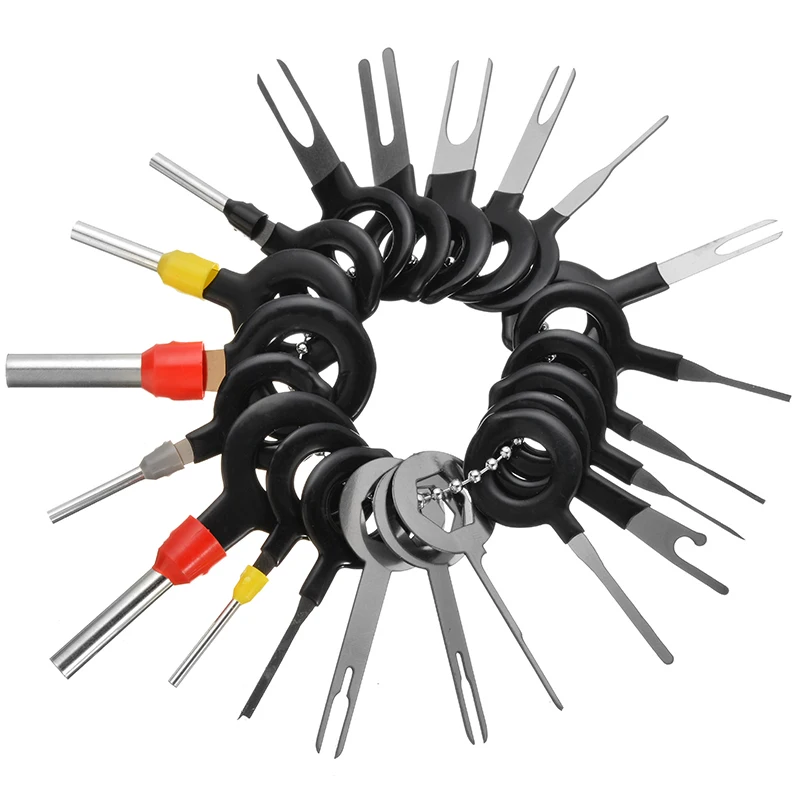 

21PCS Car Wire Terminal Removal Tool Plug Terminal Repair Set Key Pin Auto Electrical Wiring Crimp Connector Pin Extractor Kit