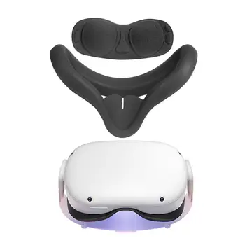 

All-in-one Silicone Cover Durable Comfortable Blindfold Ribbon Anti-off Hand Knuckle Strap Set For Oculus Quest 2 VR Glasses