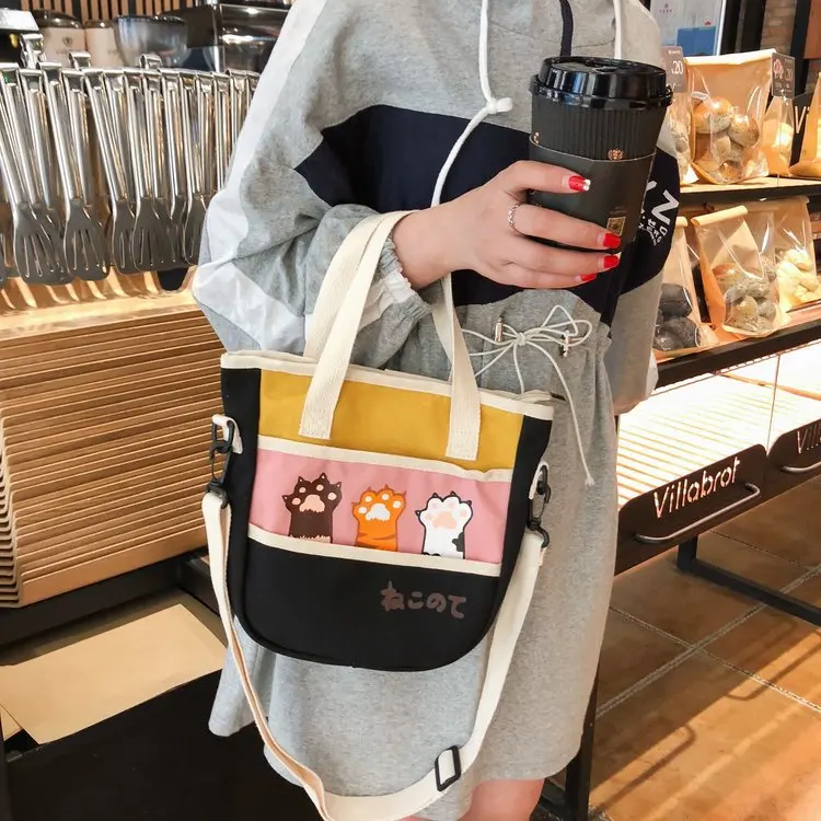 

Cartoon Canvas Crossbody Bags Women 2019 Summer New Hot Fashion Female Casual Zipper Soft Shoulder Bags Handbags