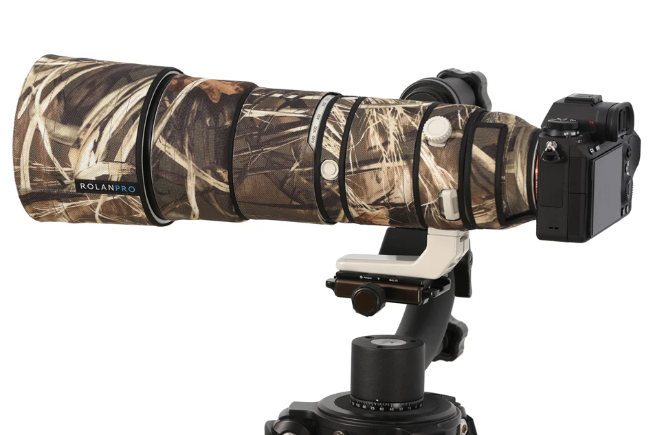 ROLANPRO Nylon wasserdichte Linse Camouflage Regenschutz für Sony FE 200–600 mm F5,6–6,3 G OSS Objektiv Schutzhülle Guns Kleidung – Detail 19