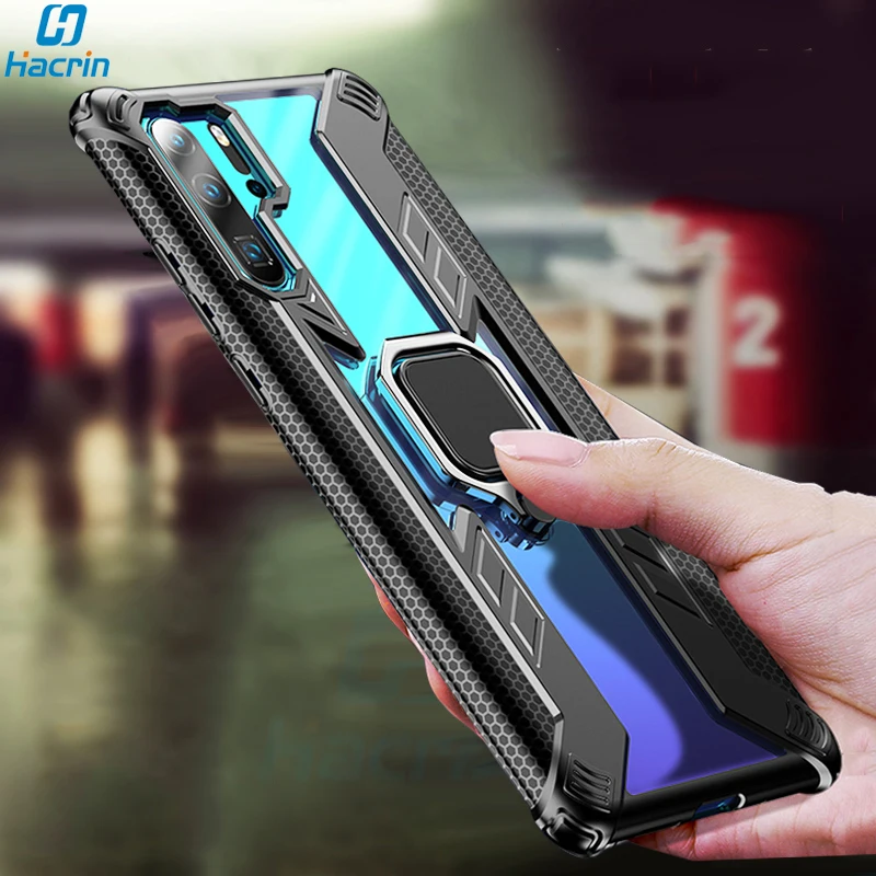 

Armor Case For Huawei P30 lite Case PC+TPU Car Metal Magnetic Ring Holder Shockproof Bumper Cover For Huawei P30 P30 Pro Case