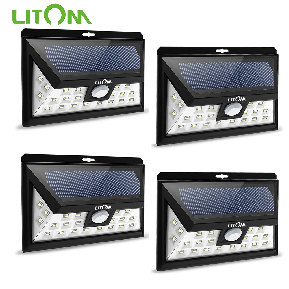 Litom 24 LED Солнечный Свет Широкий угол безопасности датчик движения свет