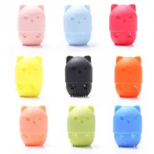 Котенок Красота пудра слоеного блендера держатель Губка Макияж яйцо сушки чехол Портативный мягкий силиконовый косметический Блендер Губка коробка держатель