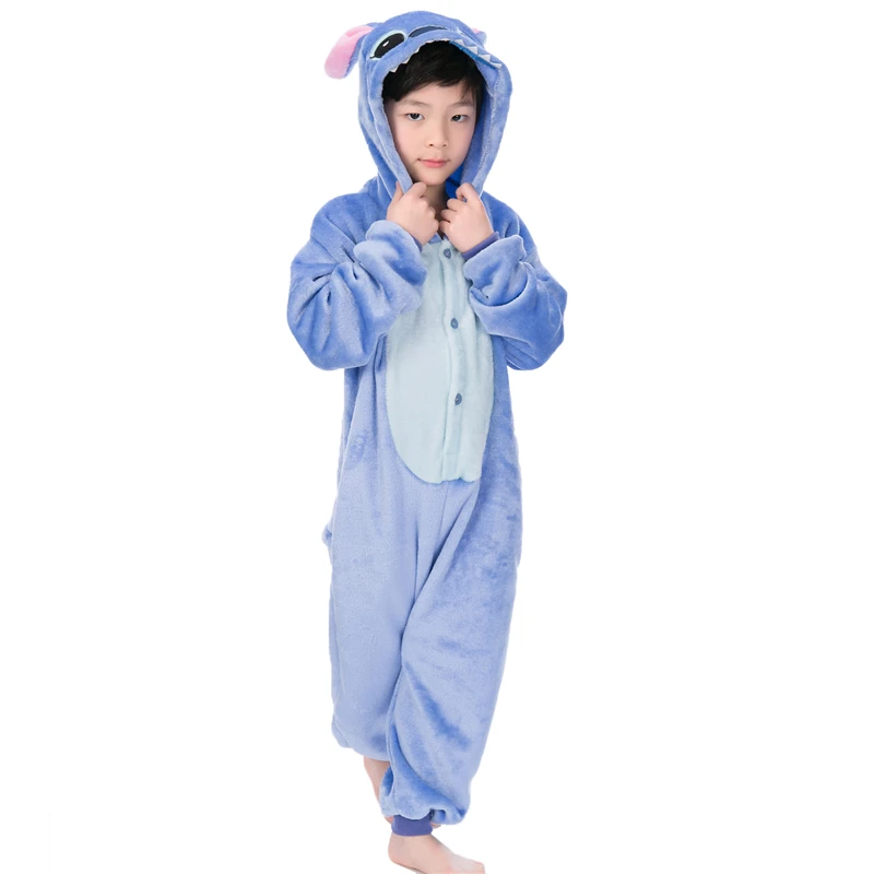 Kids Kigurumi Animal Pajams Sets for Boys Girls Winter Pikacuh Koala Onesie Flannel Warm Pyjamas Anime Cosplay Costume Nightwear anime cosplay female