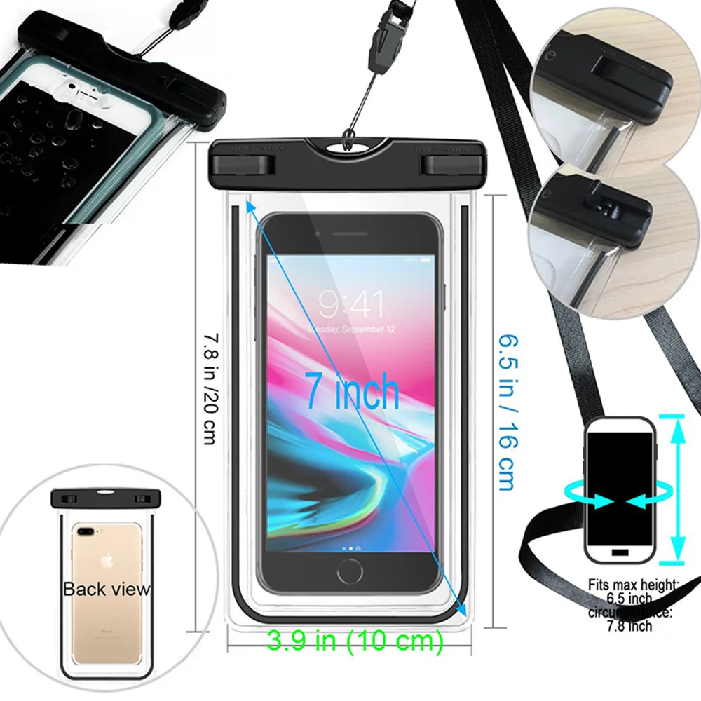 For LG Optimus G Pro 2 F350 D837 D838 Universal Cover Underwater Luminous Phone Case For LG V20 V30 Swim Waterproof Case