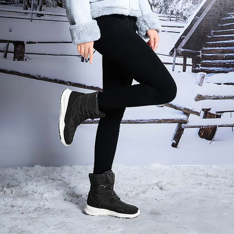 Классические женские зимние ботинки; короткие плюшевые зимние ботинки на плоской платформе; Цвет черный, коричневый, белый; женские теплые ботинки на шнуровке; botas mujer; размеры 36-41