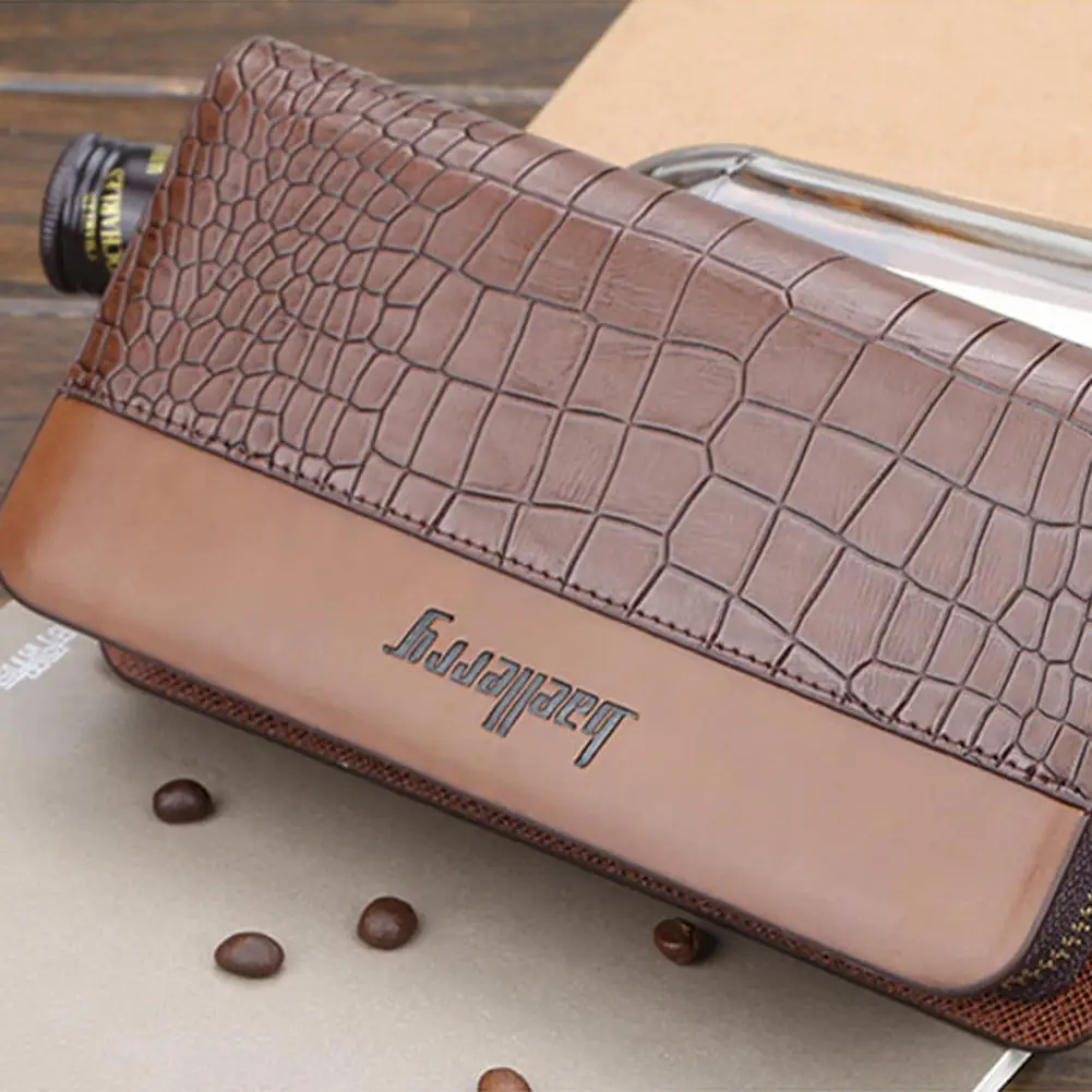 Hot Selling PU Leather Wallet for Men Large Capacity Purse with Multi Card Slot Zipper-B5 - Цвет: as show