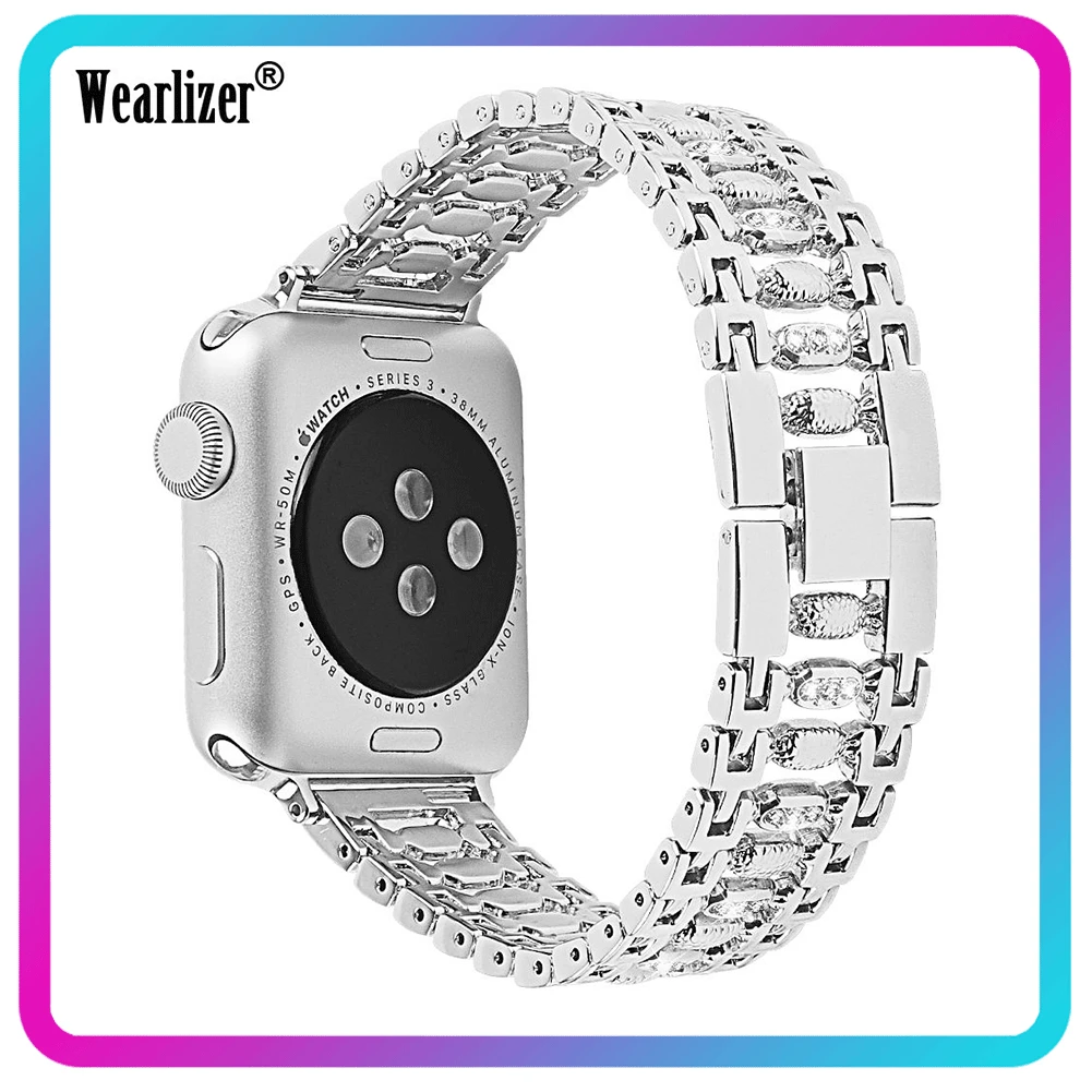 

Ремешок для часов Apple Watch, ремешок из нержавеющей стали с застежкой-цепочкой, Женский сменный Браслет для iWatch Series 5 4 3 2