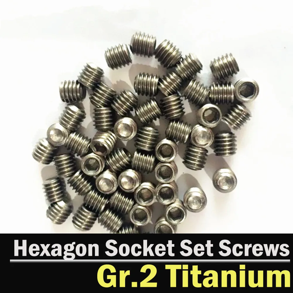 

20pcs M2 M2.5 M3 M4 M5 M6 Titanium Hexagon Socket Set Screws Pure Titanium Concave End Grub Hex Sets Screw