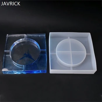 

New Square Ashtray Molds DIY Crystal Epoxy Mold High Mirror Silicone Mould Crafts Decorations Making