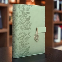 

A5 Personal Planner PU Leather Notebook Refillable 6 Ring Binder for with Magnetic Buckle Closure Pen Loop for Men Women