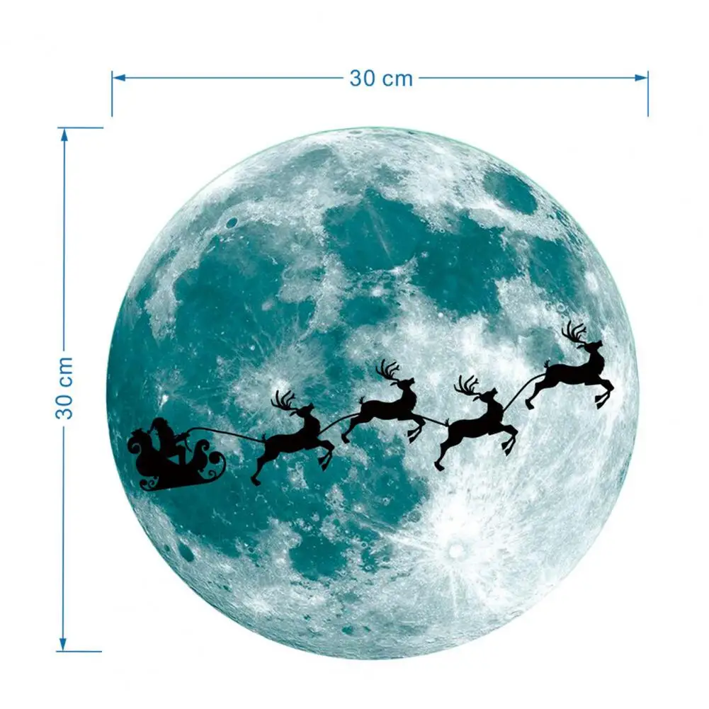 1 Pcs 30cm High Brightness Luminous Moon Wall Sticker Self Adhesive Cartoon Pattern Pvc 3d Moon Shaped Luminous Sticker For Home