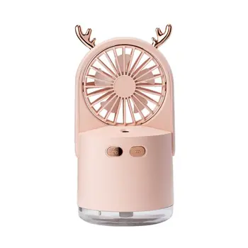 

3 in 1 Rechargeable Portable Cool Mist Fans Humidifier with Colorful Night Light