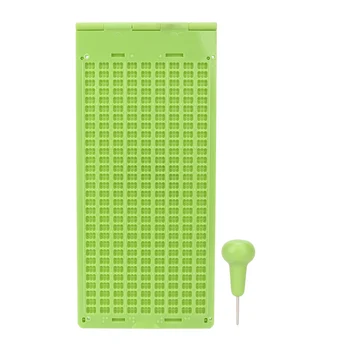 

Portable 9 Lines 30 Cells Braille Writing Slate Stylus Braille Learning Tool Access Braille Writing Board With Pen Tool Set