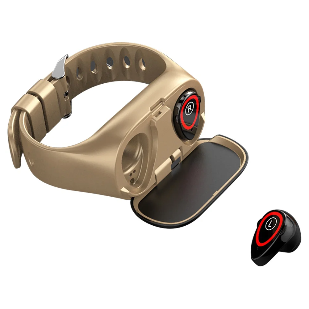 С Bluetooth наушниками Smartwatch для Android IOS Phone 2 в 1 Hate Rate Монитор артериального давления спортивный браслет M1 Смарт-браслет