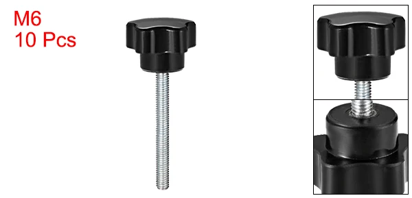 M6 x 60mm Uxcell 10 блоки из серии "Звездные войны", детские ручки M5/M6/M8 10/15/20/25/30/35/40/50/60 мм с наружной резьбой Сталь цинка серьги-гвоздики Замена Черная синтетическая - Цвет: M6 x 60mm