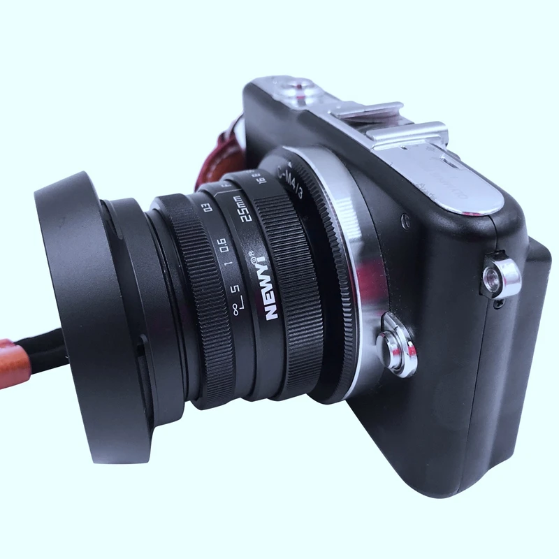 ABKT-Newyi 25 мм F/1,8 Cctv Мини объектив для всех M4/3/Mft крепление зеркальная камера и Бленда адаптер 7 в 1 комплект