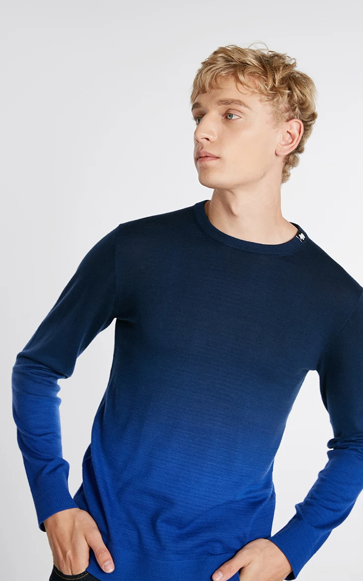 Джек Джонс градиент цвета Круглый вырез шерстяной свитер | 218324553
