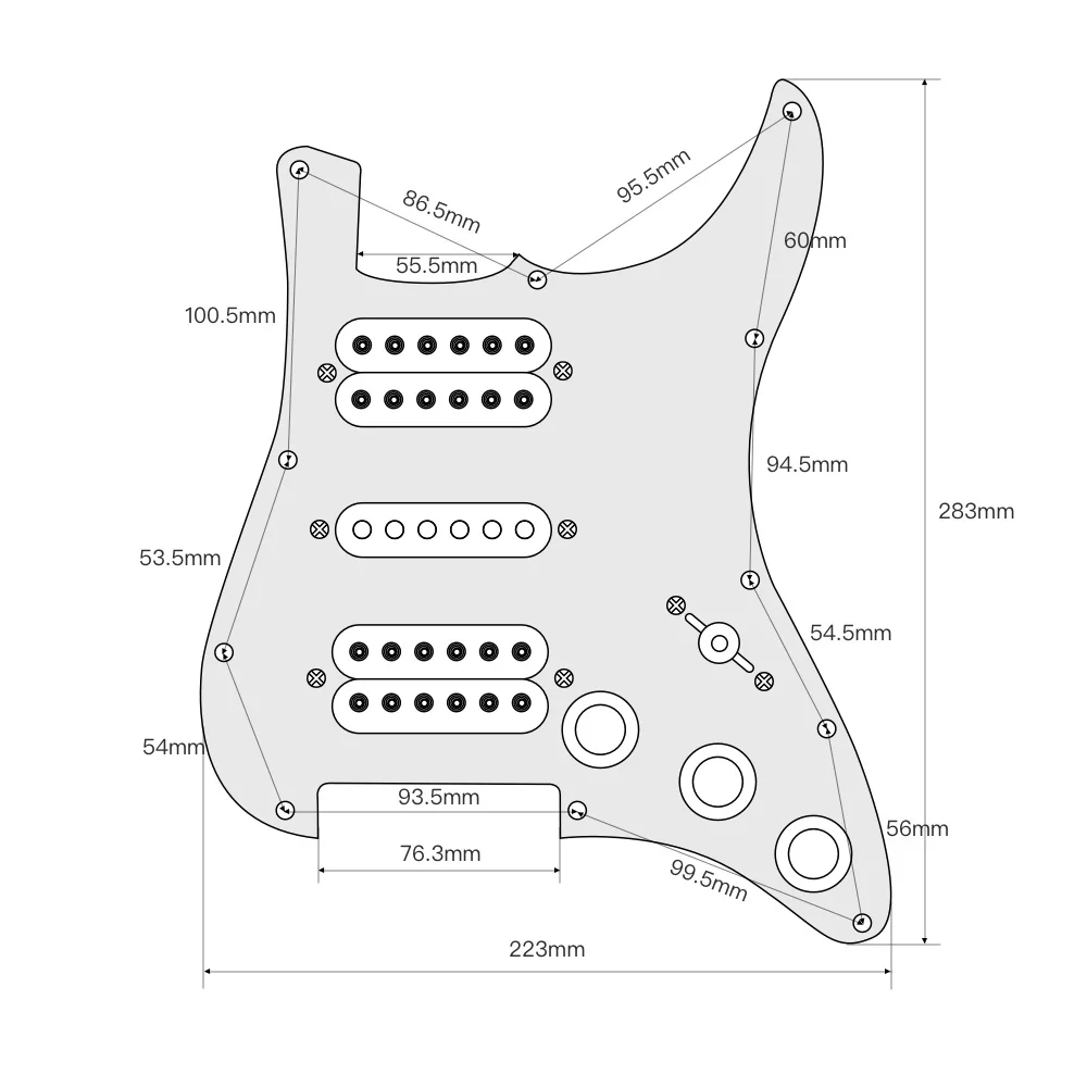 OriPure черная предпроводная электрогитара Pickguard Alnico 5 пикапов потенциометр 500k для Strat HSH 11 отверстий