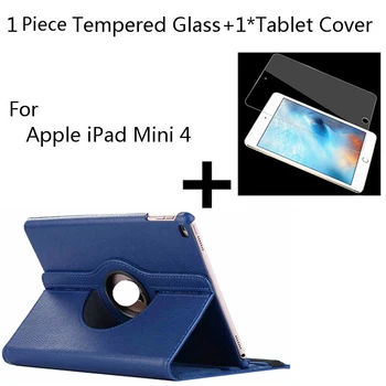 

Wholesale Top Selling Tablet Tempered Glass Screen Protector+Tablet PC Smart Stand Cover For iPad Mini 4 A1538 A1550 Case Cover